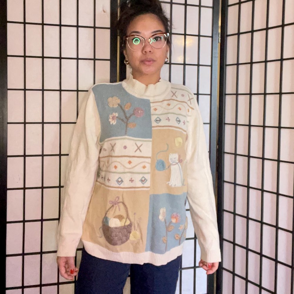 Vintage Cat Lady Sweater